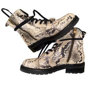 All Saints Donita Snakeskin Combat Boots
